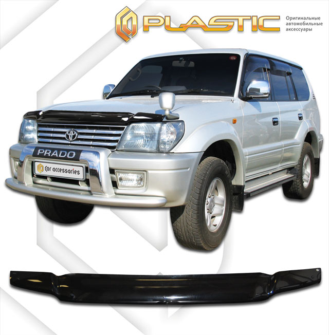 Ветровики дверей (Шелкография "карбон" серебро) Toyota Land Cruiser Prado  2010031000113