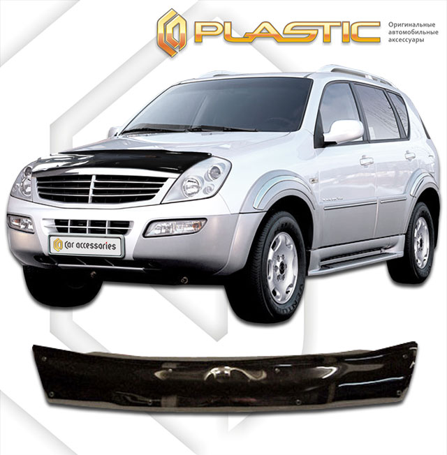 Дефлектор капота (Classic полупрозрачный) SsangYong Rexton  2010010300876