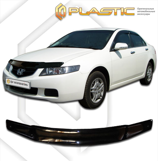 Ветровики дверей (Шелкография белая) Honda Accord  2010030400907