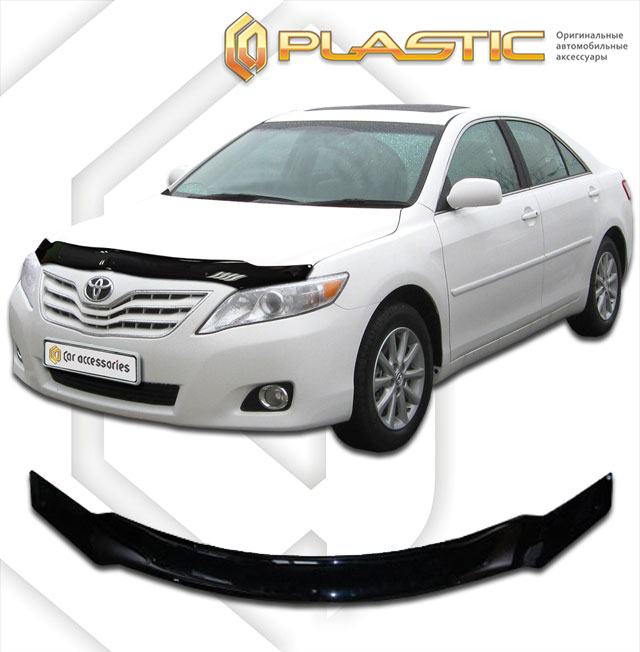 Ветровики дверей (Шелкография "карбон" серебро) Toyota Camry  2010031001073