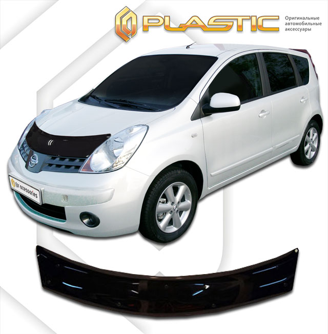 Дефлектор капота (Classic полупрозрачный) Nissan Note  2010010301156