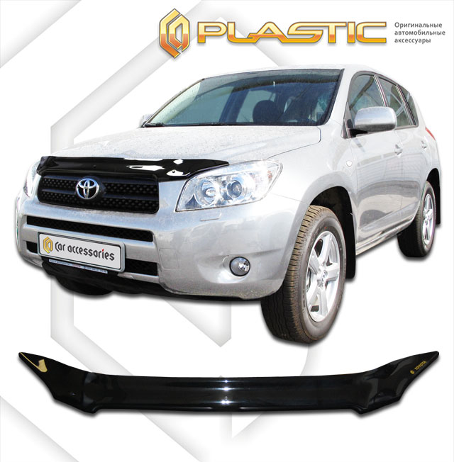 Дефлектор капота (Classic полупрозрачный) Toyota Rav4  2010010301279
