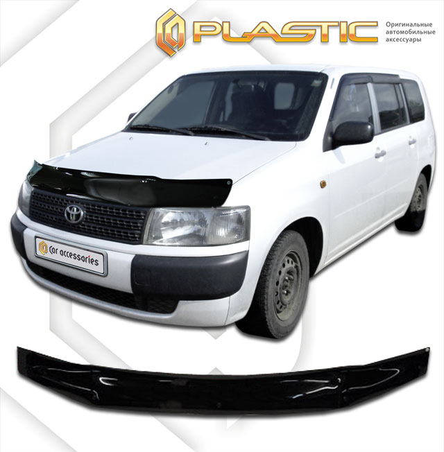 Ветровики дверей (Шелкография белая) Toyota Probox  2010030401591
