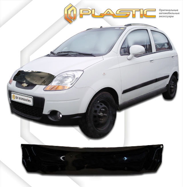 Дефлектор капота (Classic полупрозрачный) Chevrolet Spark  2010010301774