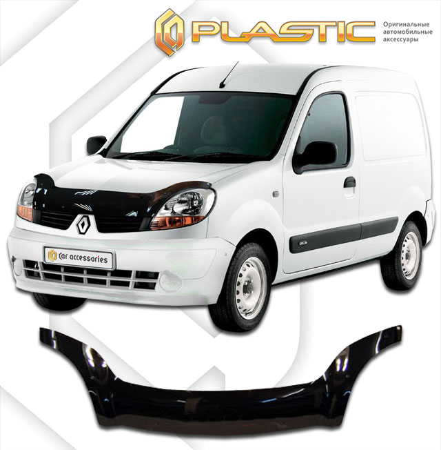 Дефлектор капота (Classic полупрозрачный) Renault Kangoo  2010010301835