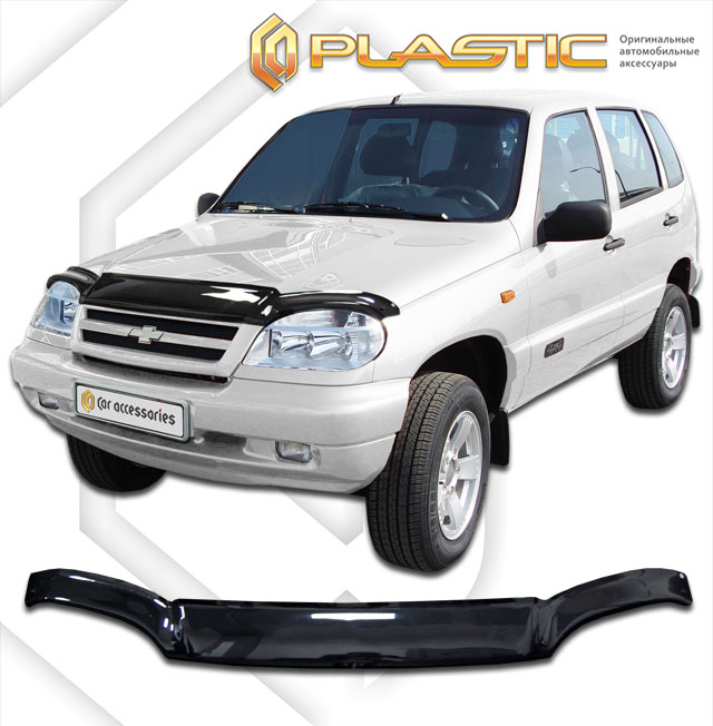 Ветровики дверей (Шелкография "карбон" серебро) Chevrolet Niva  2010031001875