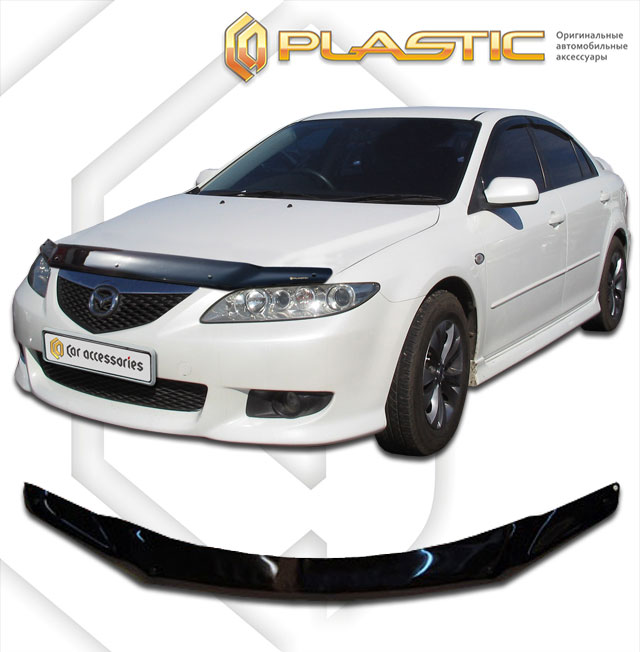 Дефлектор капота (Classic полупрозрачный) Mazda 6  2010010302085
