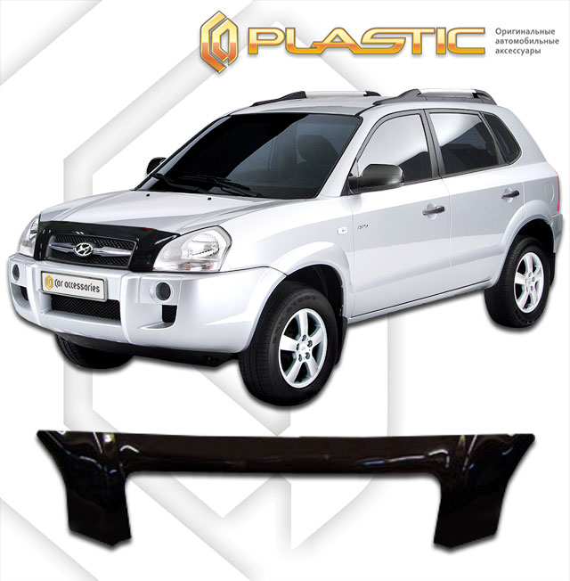 Дефлектор капота (Classic полупрозрачный) Hyundai Tucson  2010010302139