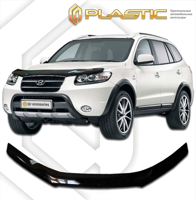 Дефлектор капота (Classic полупрозрачный) Hyundai Santa Fe  2010010303730