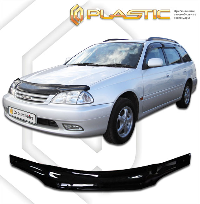 Ветровики дверей (Шелкография белая) Toyota Caldina  2010030404127