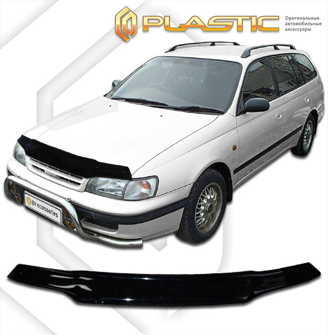 Ветровики дверей (Шелкография белая) Toyota Caldina  2010030404585