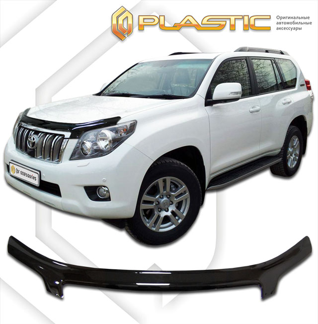 Ветровики дверей (Шелкография "карбон" серебро) Toyota Land Cruiser Prado  2010031004869