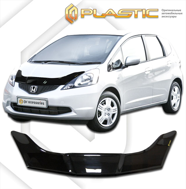 Дефлектор капота (Classic полупрозрачный) Honda Jazz  2010010305482