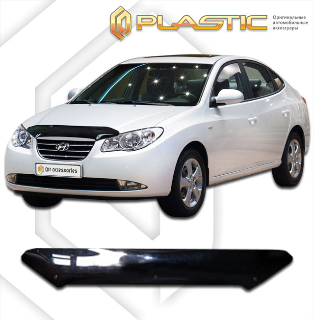 Дефлектор капота (Classic полупрозрачный) Hyundai Avante  2010010306403