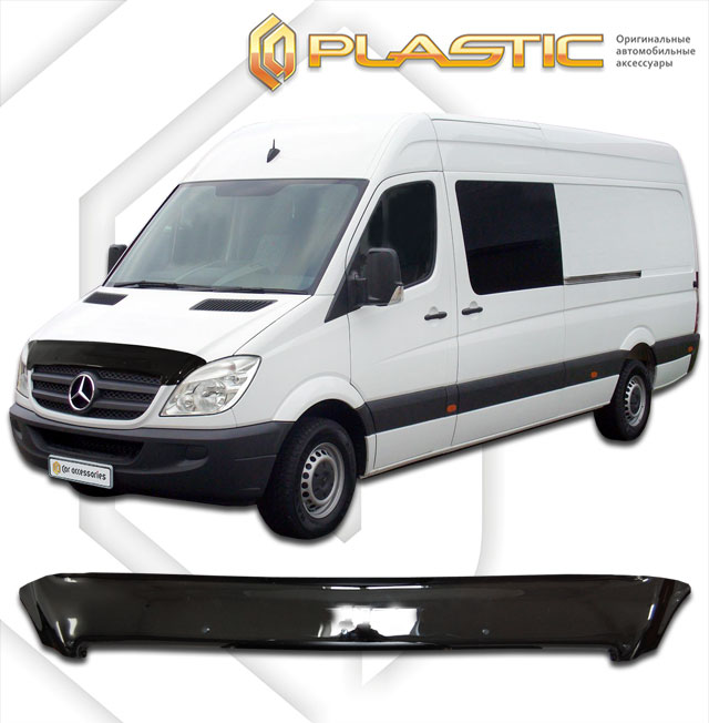 Ветровики дверей (Шелкография белая) Mercedes-Benz Sprinter  2010030407296
