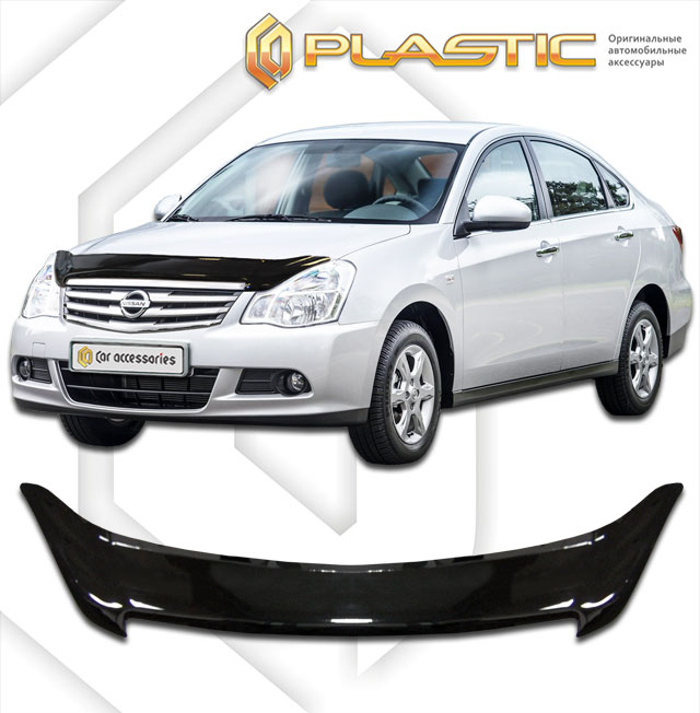 Ветровики дверей (Шелкография белая) Nissan Bluebird Sylphy  2010030409177