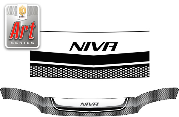 Дефлектор капота (Серия "Art" белая) Chevrolet Niva  2010011401879