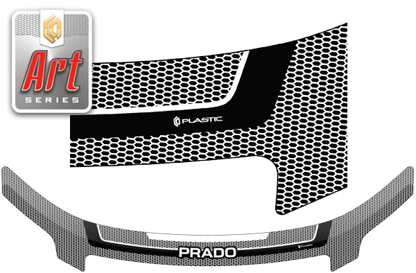 Дефлектор капота (Серия "Art" белая) Toyota Land Cruiser Prado  2010011404863