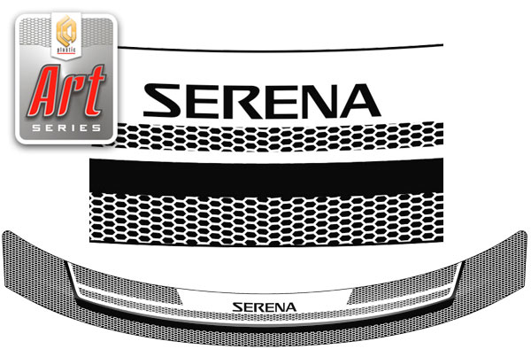 Дефлектор капота (Серия "Art" белая) Nissan Serena  2010011405310