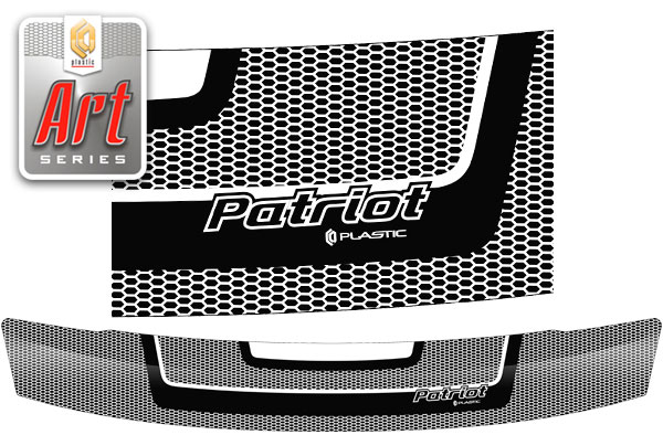 Дефлектор капота (Серия "Art" белая) UAZ Patriot Sport 2010011405440