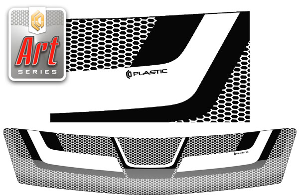 Дефлектор капота (Серия "Art" белая) Daihatsu Boon  2010011405945