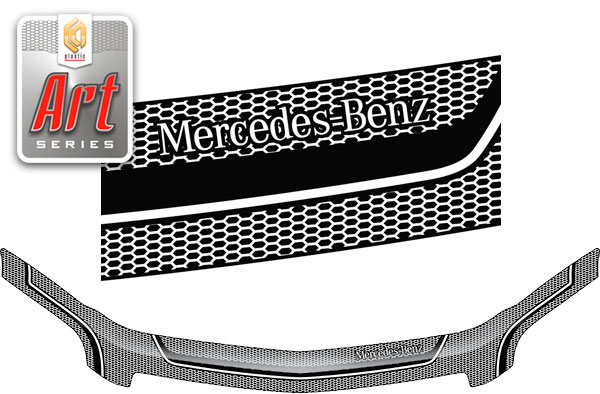 Дефлектор капота (Серия "Art" белая) Mercedes-Benz GLK  2010011407543