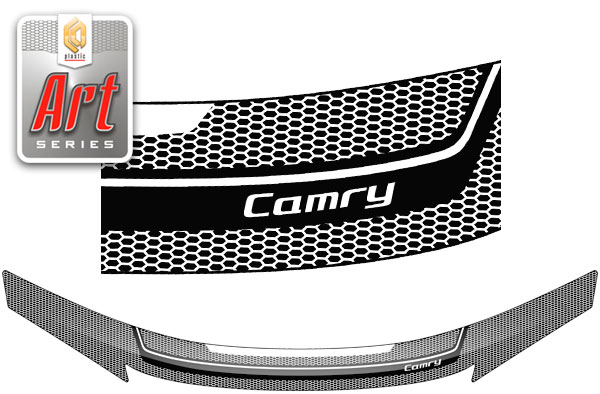 Дефлектор капота (Серия "Art" белая) Toyota Camry  2010011407956