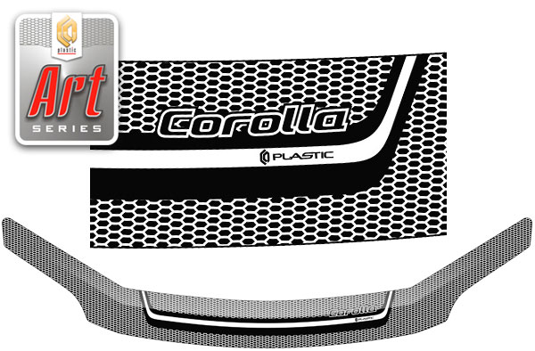 Дефлектор капота (Серия "Art" черная) Toyota Corolla Fielder 2010011503498