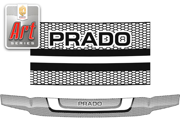 Дефлектор капота (Серия "Art" серебро) Toyota Land Cruiser Prado  2010012700117