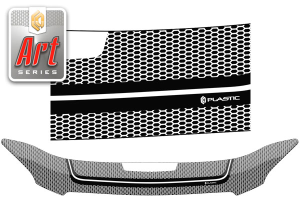 Дефлектор капота (Серия "Art" серебро) Toyota Rav4  2010012701275