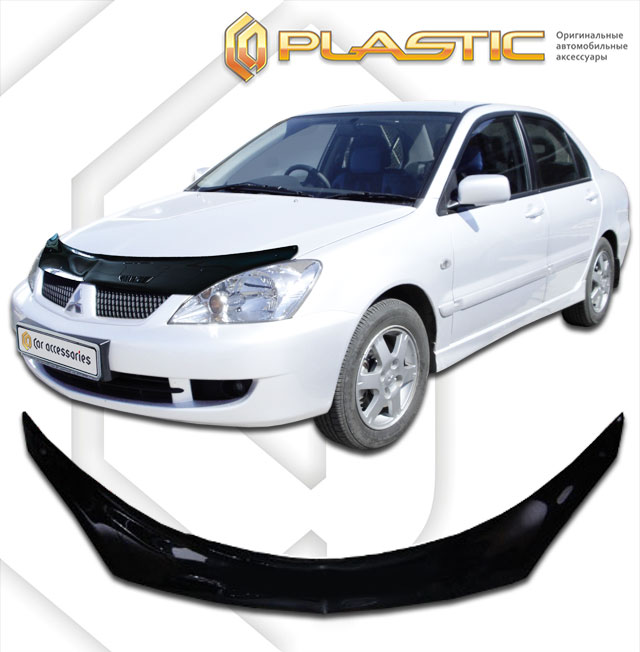 Дефлектор капота (exclusive) (Classic черный) Mitsubishi Lancer  2010060100983