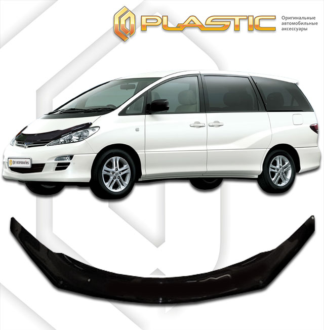 Дефлектор капота (exclusive) (Classic черный) Toyota Estima  2010060102420
