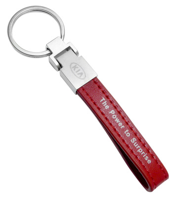 Кожаный брелок Kia Keyring, Leather Red