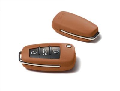 Кожаный футляр для ключа Audi Leather key cover, Cognac brown