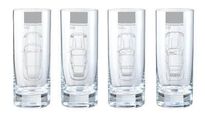 Набор из 4-х стеклянных стаканов Porsche Long drink glass set