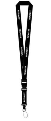 Шнурок с карабином Renault Lanyard Black