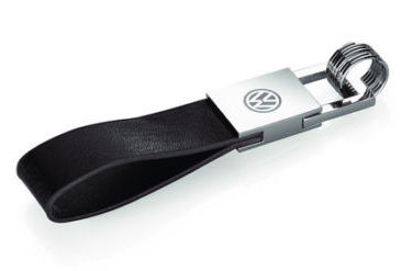 Брелок на кожаном ремешке Volkswagen Logo Keyring, Leather-Metall