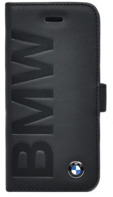 Кожаный чехол BMW iPhone 5С Logo Signature Booktype Black