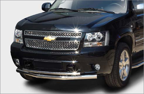 Защита переднего бампера труба d76/42 двойная для Chevrolet Tahoe 2012- CHTH.48.1412
