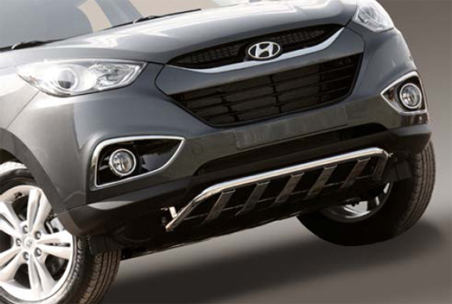 Решетка передняя мини d 42 низкая с защитой из профильной трубы для Hyundai ix 35 2010 HYIX.57.1057