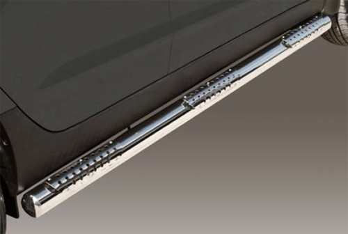 Пороги труба d76 с декоративными элементами из нерж. стали (комплект 2 шт.) для Hyundai ix 35 2010 HYIX.48.1060