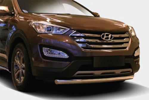 Защита переднего бампера труба овальная 75х42 для Hyundai Santafe 2013 HYSF.48.1651