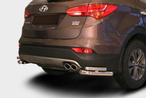 Защита задняя уголки d60/42 двойные для Hyundai Santafe 2013 HYSF.76.1628