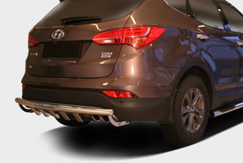 Защита задняя с декоративными элементами d60 для Hyundai Santafe 2013 HYSF.79.1630