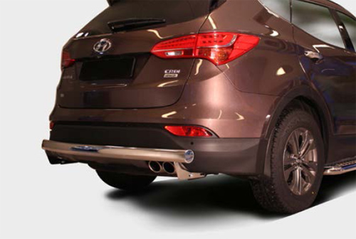 Защита задняя овальная 75х42 для Hyundai Santafe 2013 HYSF.75.1653