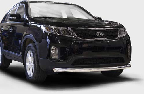 Защита переднего бампера труба овальная d75х42 для Kia Sorento 2013- KSOR.48.1654