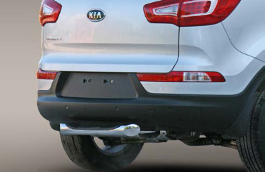 Защита заднего бампера d60 с элементами из профиля для Kia Sportage 2010- KISP.79.1181