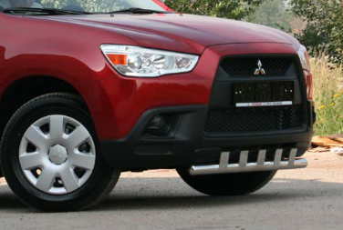 Защита переднего бампера d60 c элементами из профильной трубы для Mitsubishi ASX 2010- MASX.48.1123