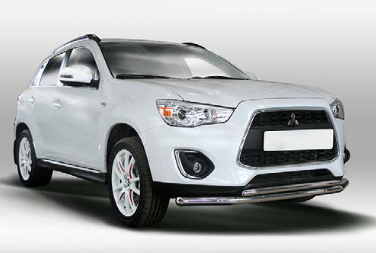 Защита переднего бампера труба d60/42 Premium двойная для Mitsubishi ASX 2013- MASX.48.1669