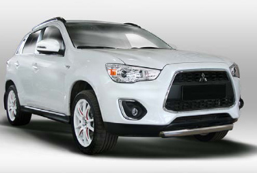 Защита переднего бампера труба овальная d75х42 для Mitsubishi ASX 2013- MASX.48.1673